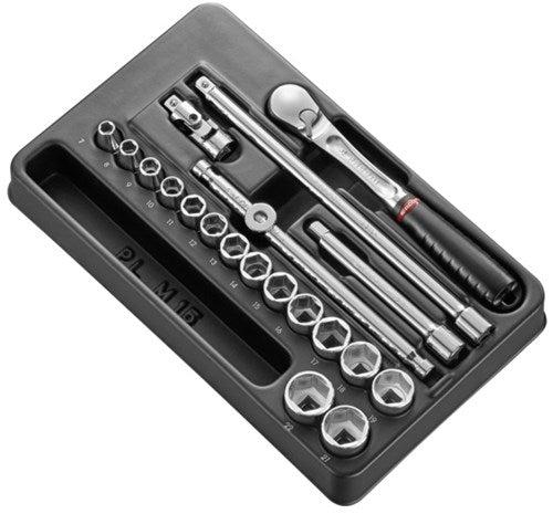 Facom-Modul 3 8-Zoll-Steckschlüsseleinsätze mit 6 Seiten und Ratsche – Mod.jl161-36