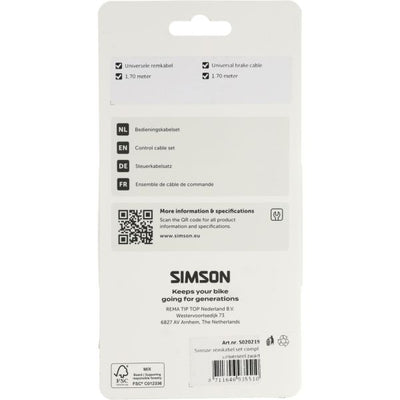 Simson Bremskabelsatz komplett universal schwarz
