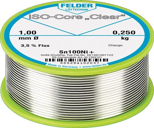 Felder Lötdraht | 1mm | 100g | sn100ni+ | 1 Stück - 5552941010 5552941010