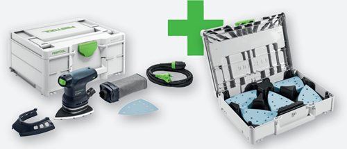 Festool DTS 400 Req GR-Sys P Deltaschleifer | Systainer 3 - 578208 gefüllt mit Granat-Schleifpapier