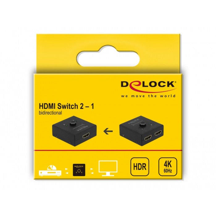 Delock HDMI Switch 2 1 Bidirektional 4K 60 Hz