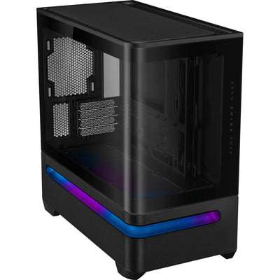 Asus Prime Ap202 Midi Tower Gehäuse (schwarz | 2x USB-A | 1x USB-C | RGB | gehärtetes Glas)