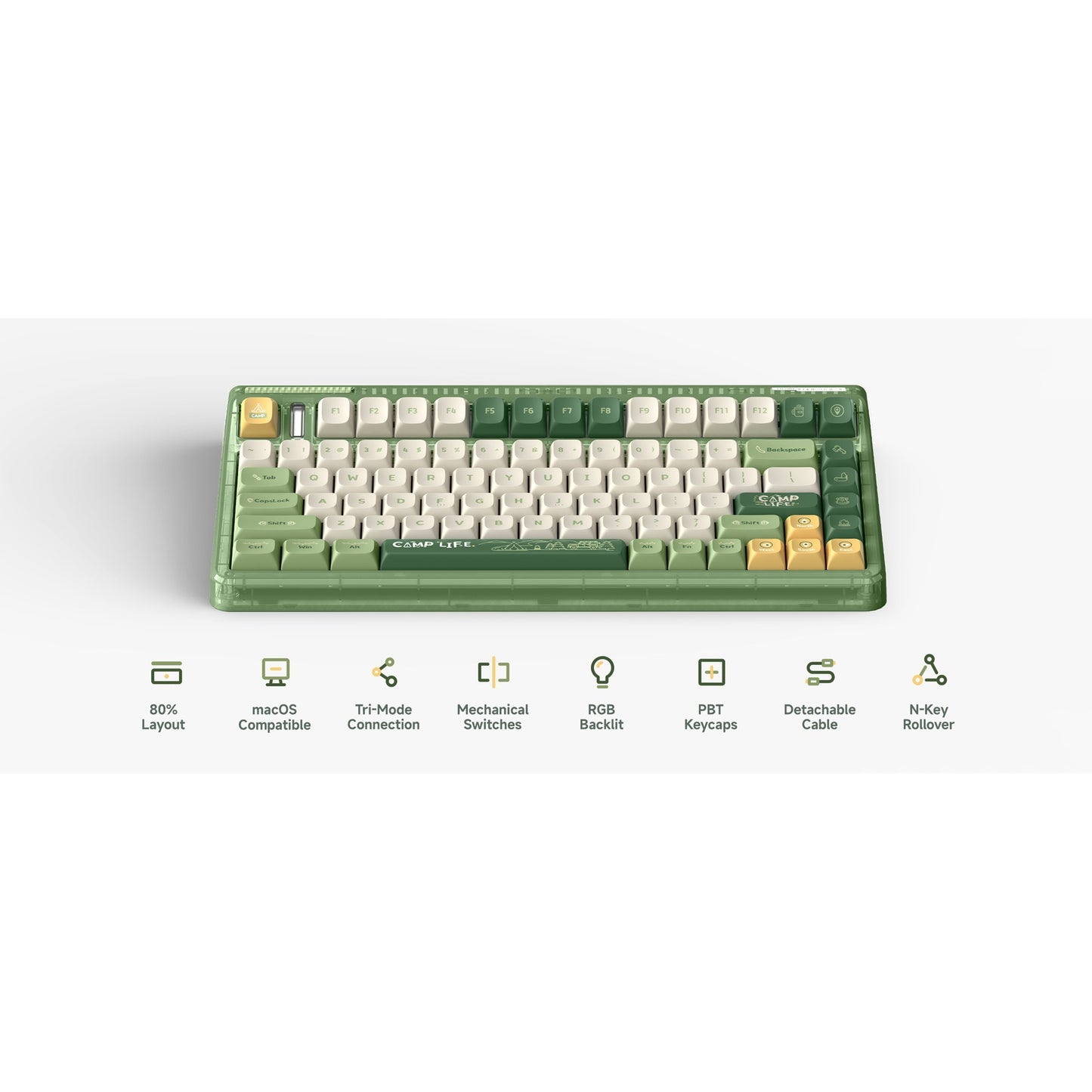Iqunix OG80 Camping Wireless mechanischer Tastatur