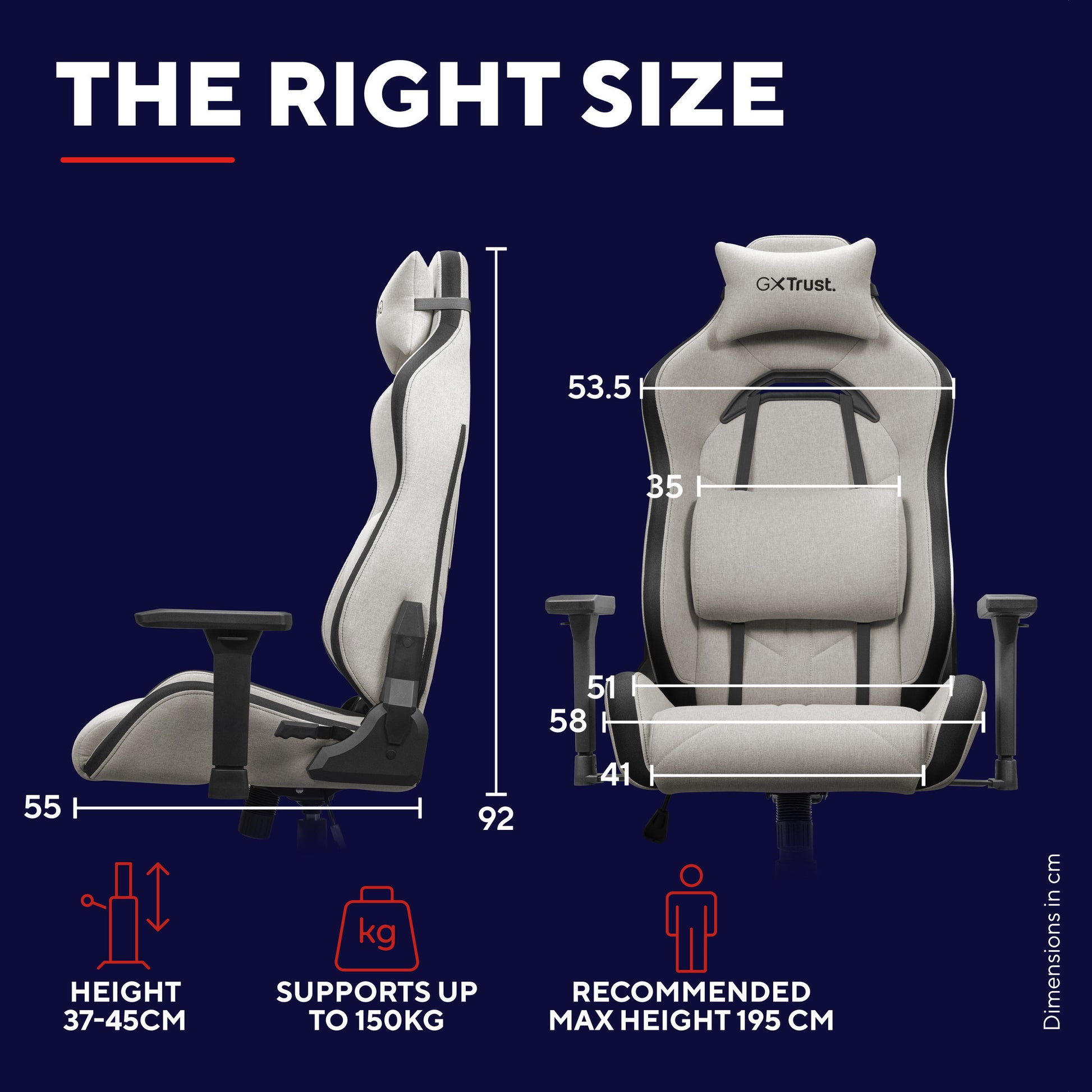 Trust GXT 723B Ruya bequemer Gaming-Stuhl aus Stoff
