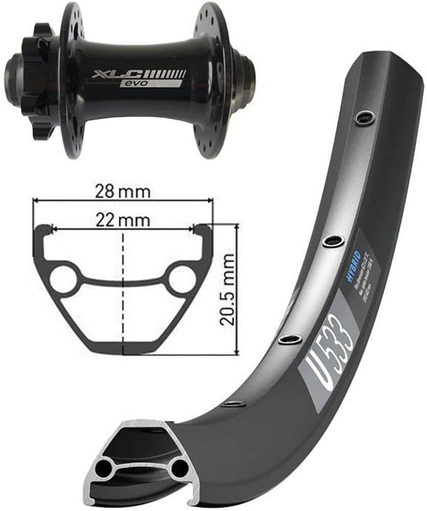 XLC FW-A18 29 Disc 6-Loch-Vorderrad 15 x 100 mm