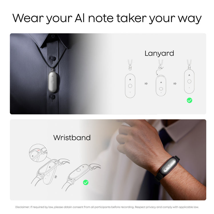 Plaud Notepin s Diktiergerät (Silber, 64 GB, Bluetooth 5.2 BLE (Bluetooth Low Energy) Wi-Fi)