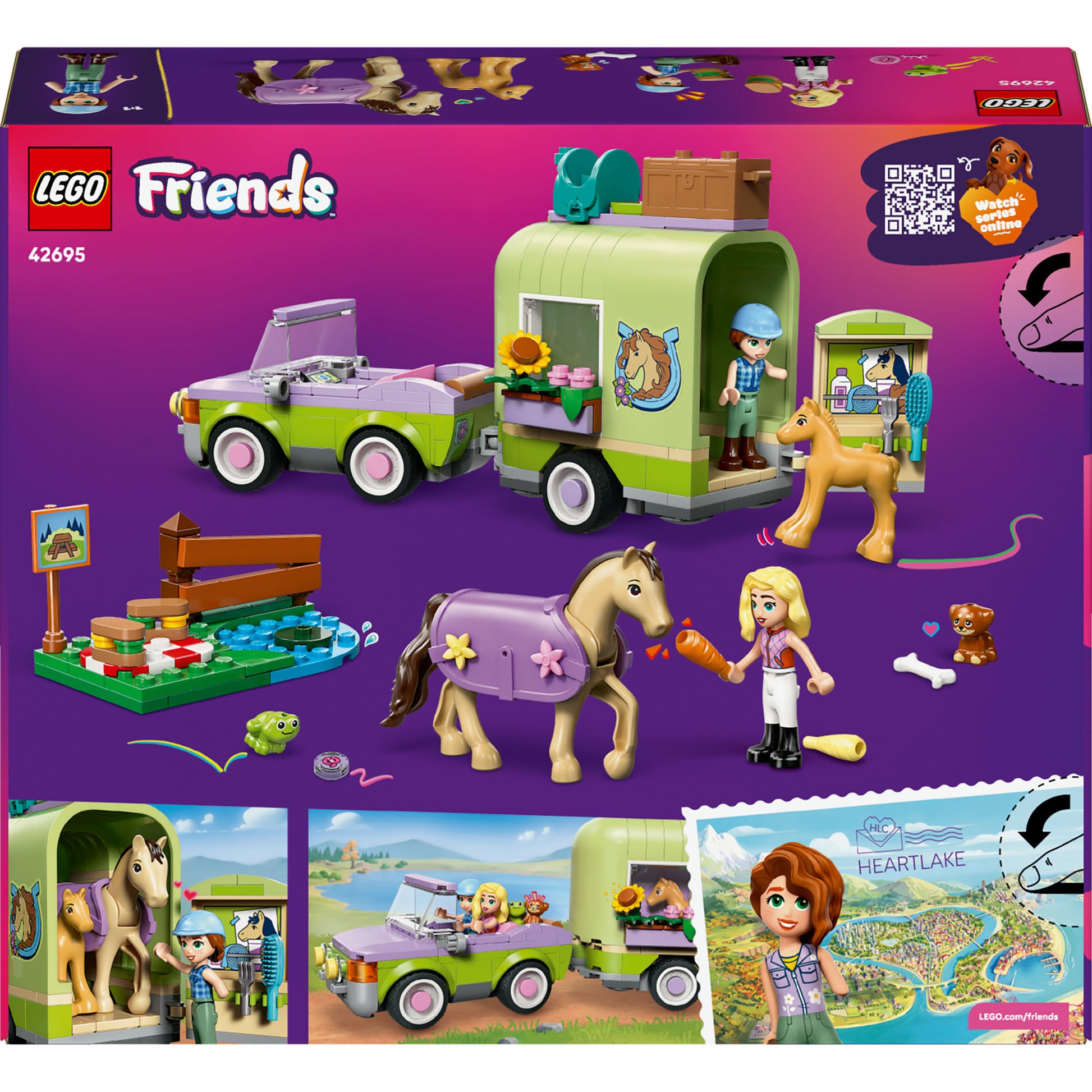 Lego Friends 42695 Anhänger und Pferd und Fohlen