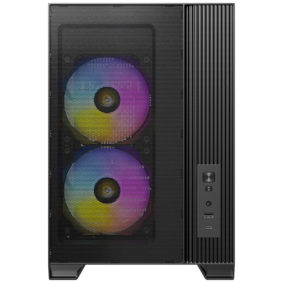Antec Flux M Mini-Tower-Gehäuse (schwarz | 1x USB-A | 1x USB-C | gehärtetes Glas)