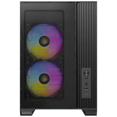 Antec Flux M Mini-Tower-Gehäuse (schwarz | 1x USB-A | 1x USB-C | gehärtetes Glas)