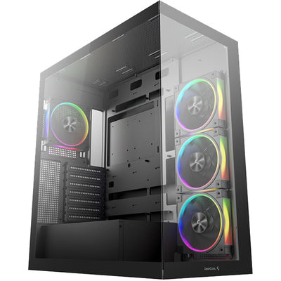 Deepcool CG580 4f v2 Midi-Tower-Gehäuse (schwarz | 2x USB-A | 1x USB-C | RGB | gehärtetes Glas)