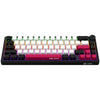 Lorgar kbp70mw, Gaming-Tastatur (schwarz, US-Layout, logar toxic purple, 65 %, RGB, Hot-Swap-fähig, PBT Double-Shot, Bluetooth 2,4 GHz USB)