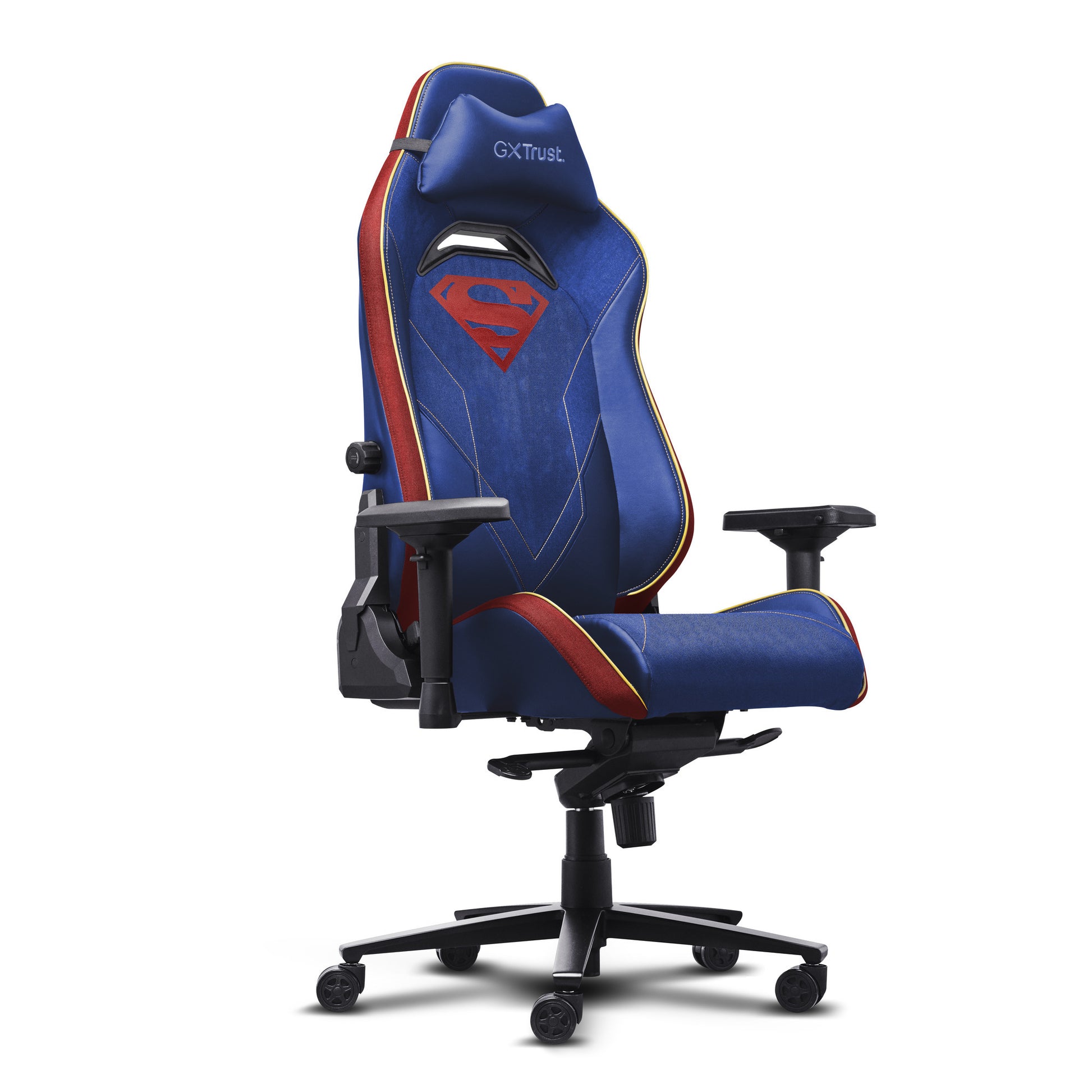Trust GXT 721SM Ruya Pro Premium bequemer Gaming-Stuhl (Blau Rot)