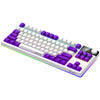 Lorgar kbp70tklw, Gaming-Tastatur (weiß, US-Layout, logar toxic purple, TKL, RGB, Hot-Swap-fähig, PBT Double-Shot, Bluetooth 2,4 GHz USB)