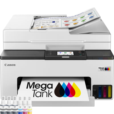 Canon Maxify GX2051 Farbtintenstrahldrucker mit nachfüllbarem Megatank, All-in-One-Tintenstrahldrucker mit Faxfunktion (Weiß, Drucken, Kopieren, Scannen, Faxen, WLAN)