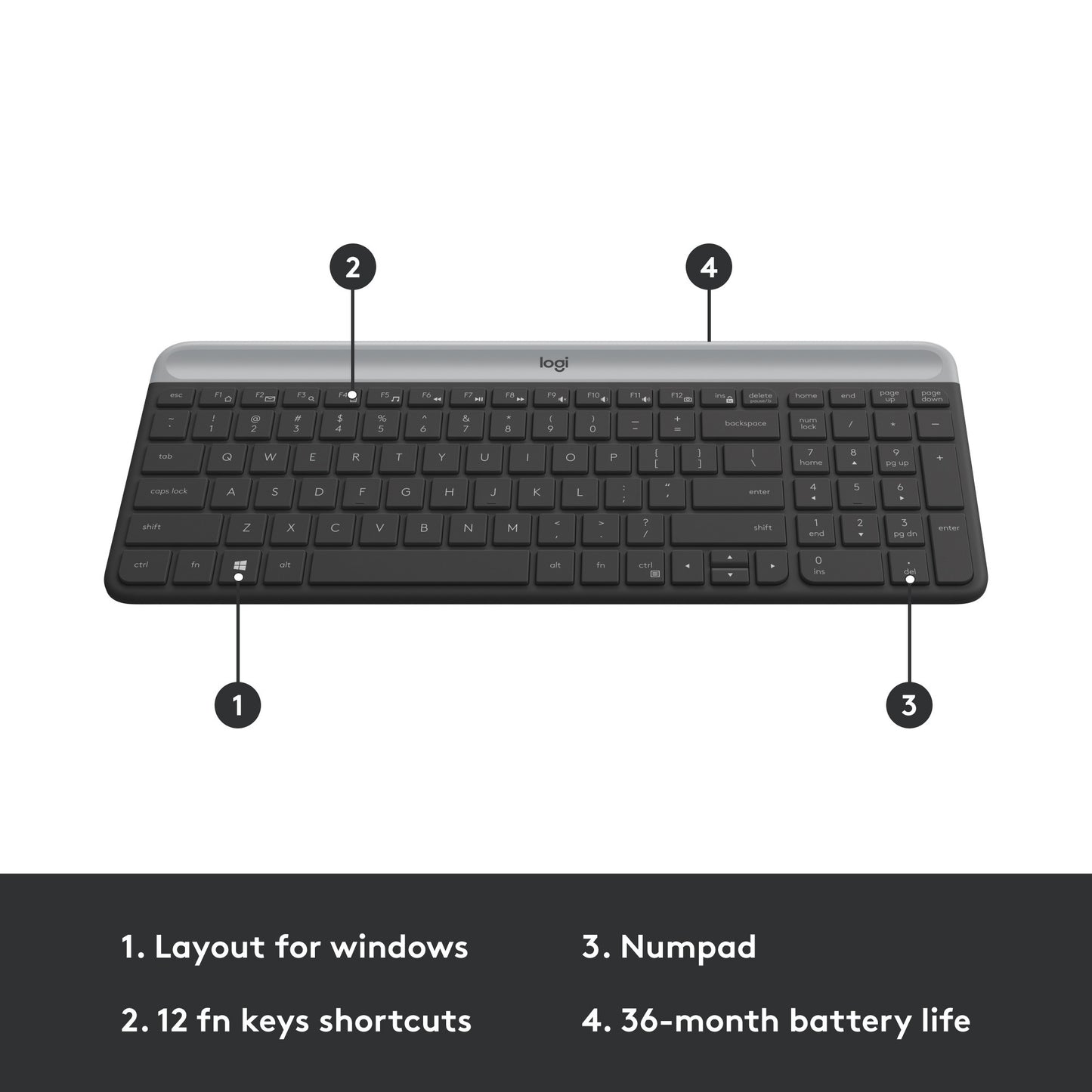 Logitech MK470 Slim Kabellose Tastatur-Maus-Kombination