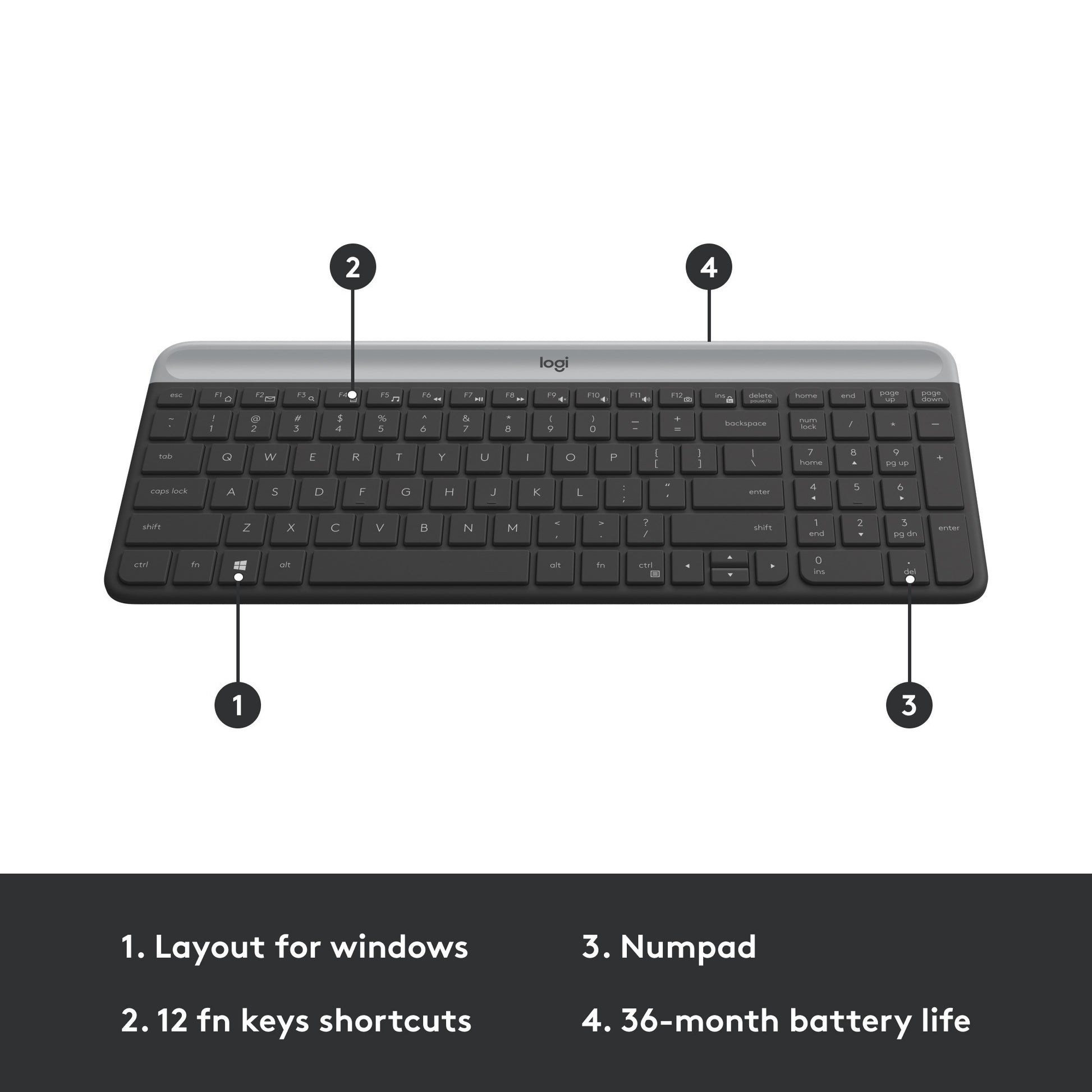 Logitech MK470 Slim Kabellose Tastatur-Maus-Kombination