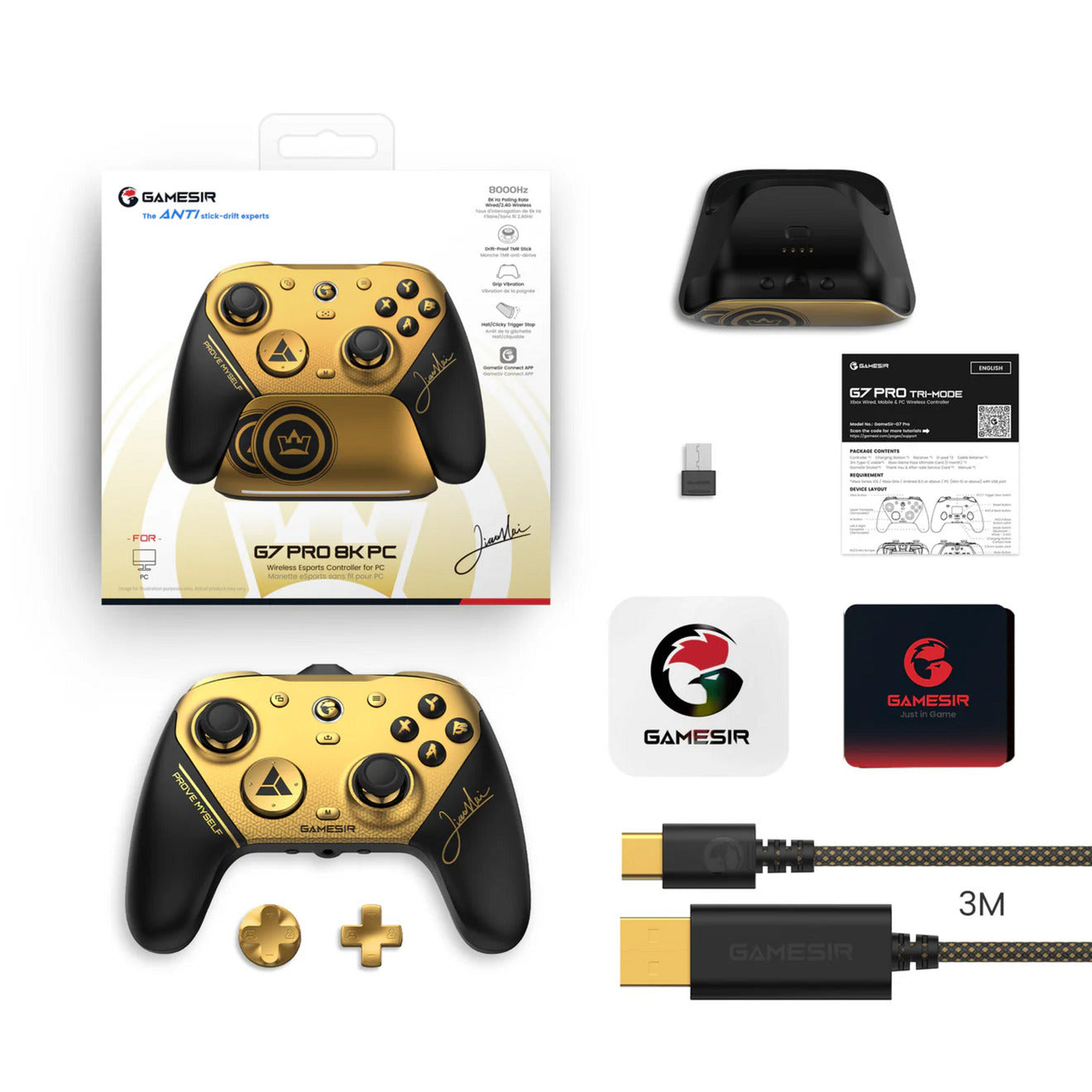 Gamesir G7 Pro 8K PC – Champion Edition Gamepad (Gold Schwarz)