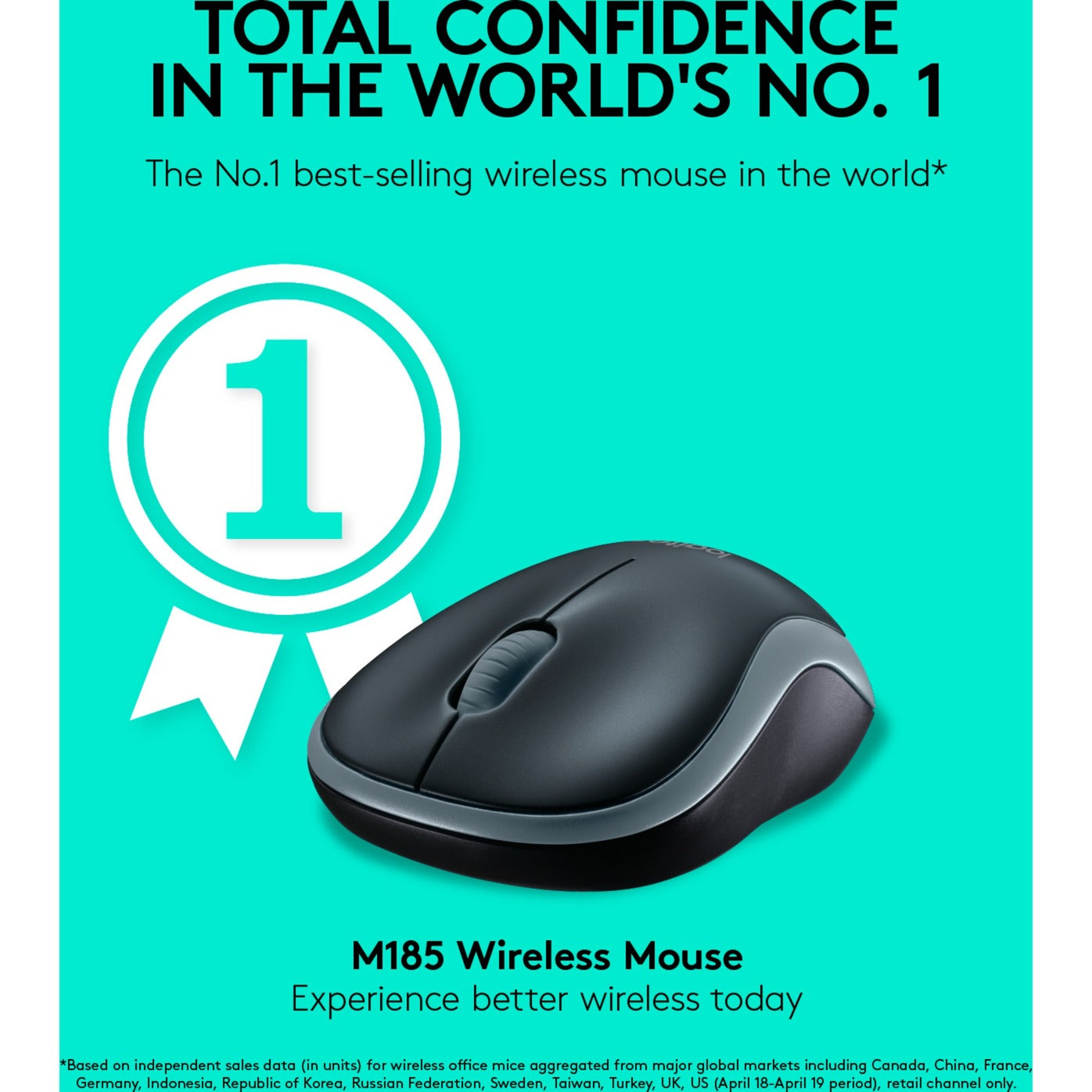 Logitech kabellose Maus M185 (blau, Einzelhandel)