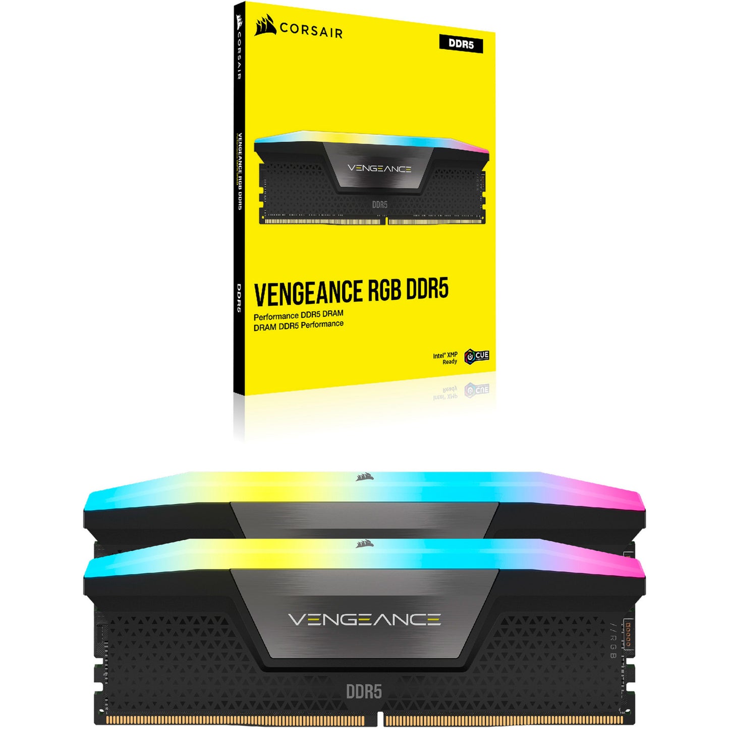 Corsair Vengeance RGB 32 GB DDR5-6000 (2x 16 GB) RAM (schwarz, cmh32gx5m2d6000z38, xmp, expo)