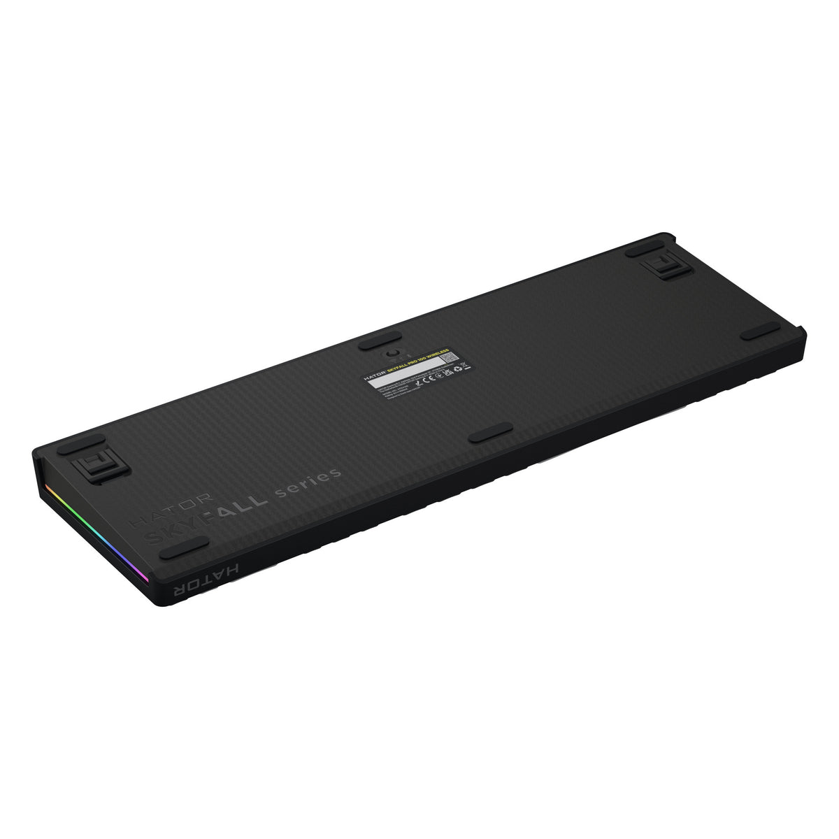 Hator Skyfall Pro Wireless, Gaming-Tastatur (schwarz, US-Layout, Hator Aurum Vanilla Silent, RGB, Double-Shot PBT, Hot-Swap, 2,4 GHz Bluetooth USB-C)