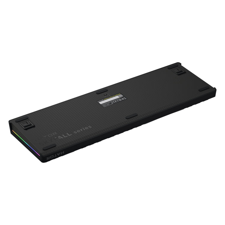 Hator Skyfall Pro Wireless, Gaming-Tastatur (schwarz, US-Layout, Hator Aurum Vanilla Silent, RGB, Double-Shot PBT, Hot-Swap, 2,4 GHz Bluetooth USB-C)