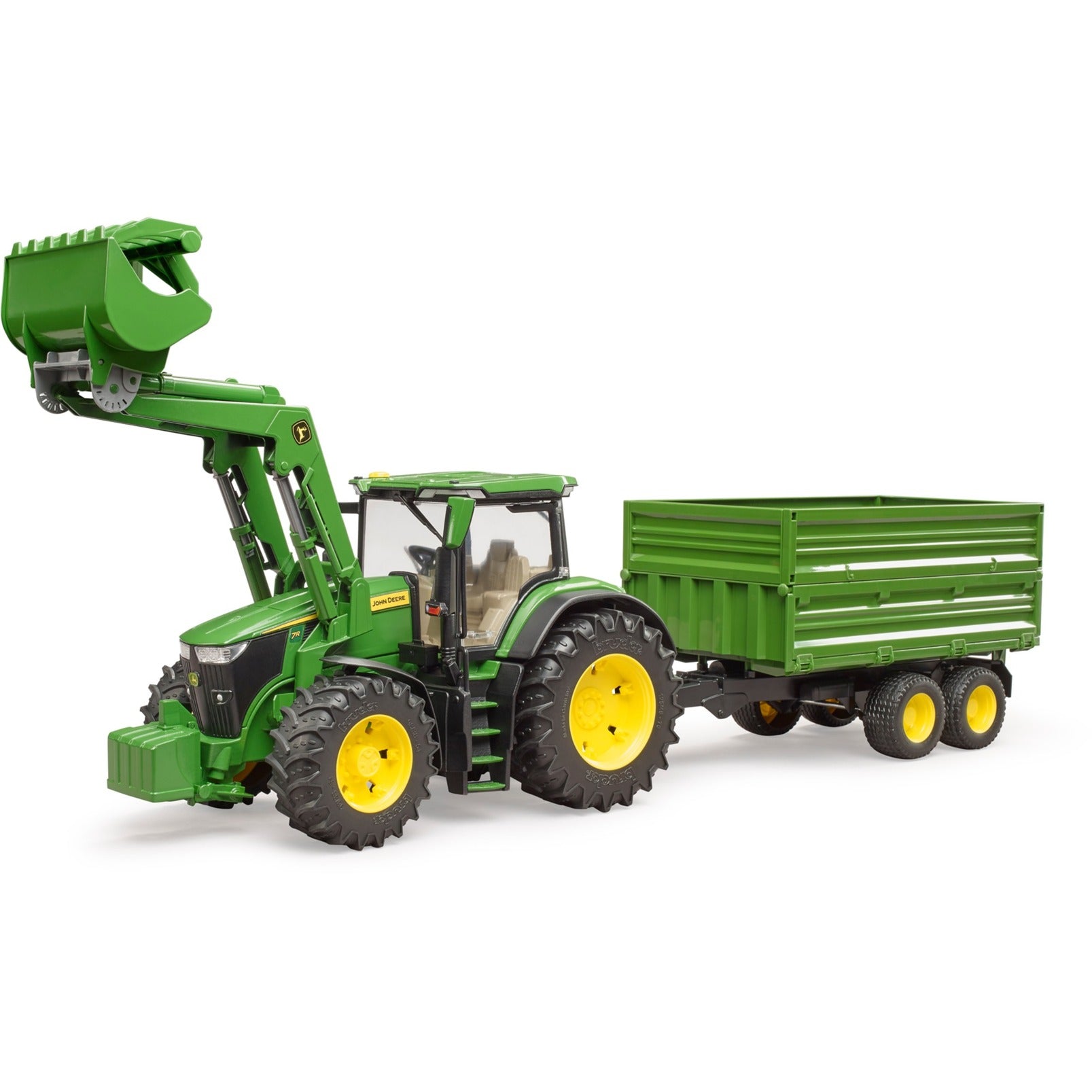 Bruder John Deere 7r 350 mit Frontlader und Transportaanha