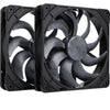 Noctua nf-a14x25 g2 pwm sx2-pp chromax.black Gehäuselüfter (schwarz, 2 Stück, 140 x 140 x 25 mm)