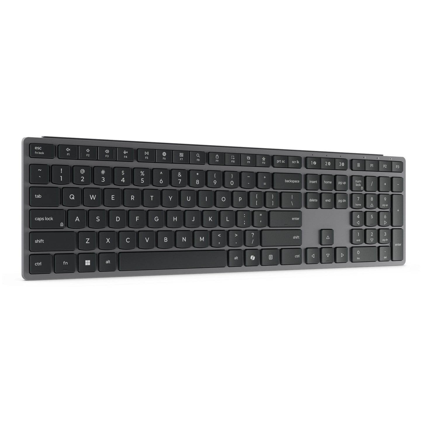 Lenovo 700 moderne kabellose Multi-Geräte-Tastatur – US Euro103P Desktop-Set (grau, 100 %, 2,4 GHz, Bluetooth)