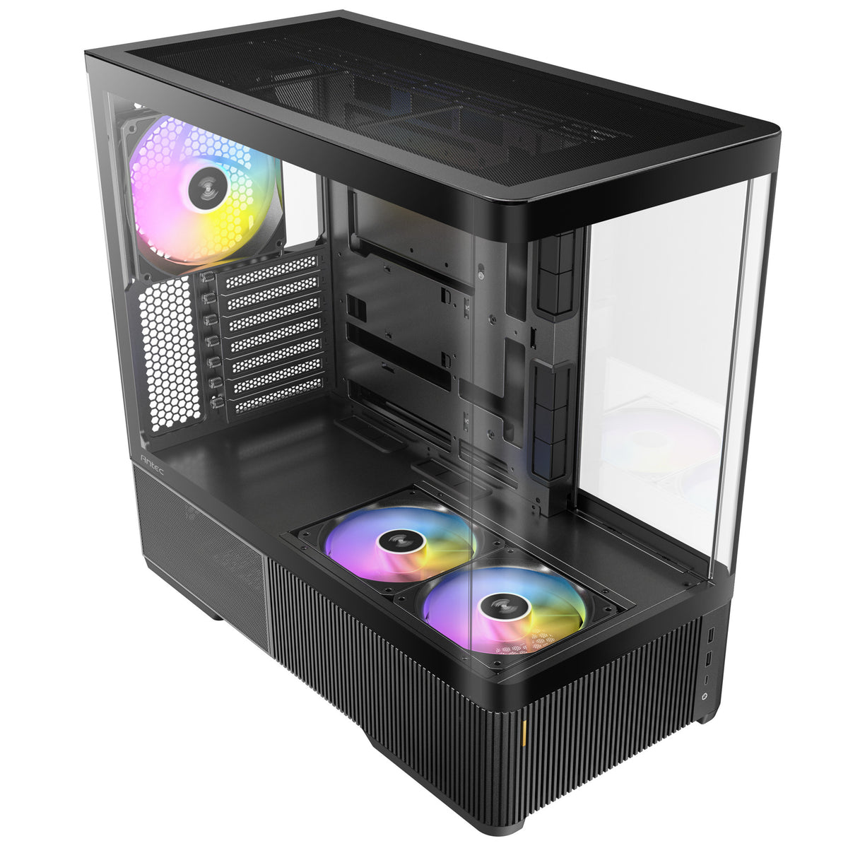 Antec C6 Curve Argb Midi-Tower-Gehäuse (schwarz | 2x USB-A | 1x USB-C | gehärtetes Glas)