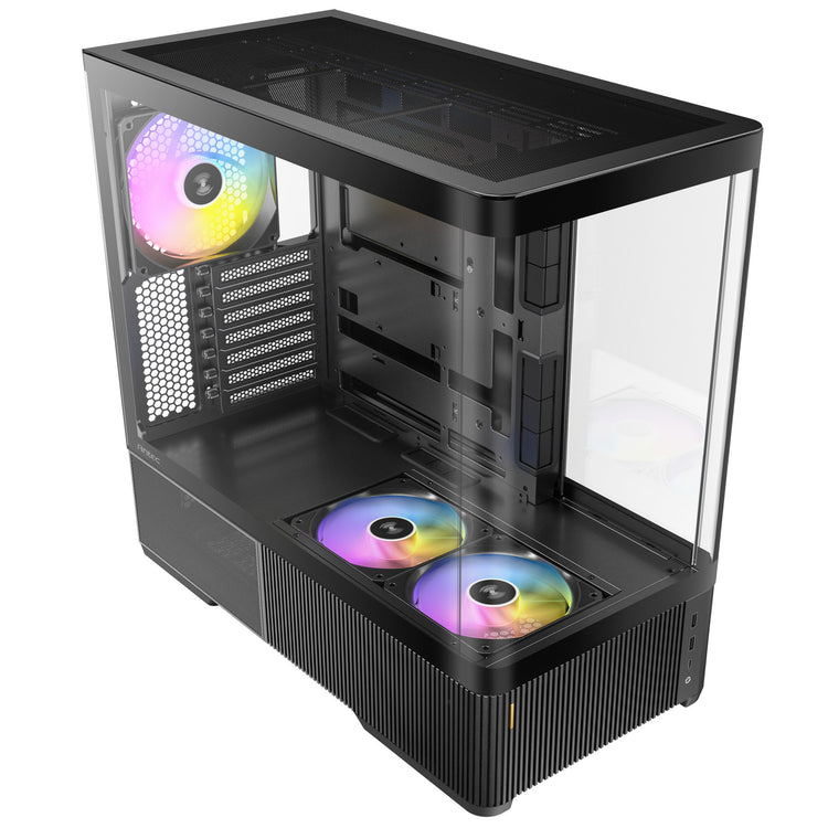 Antec C6 Curve Argb Midi-Tower-Gehäuse (schwarz | 2x USB-A | 1x USB-C | gehärtetes Glas)
