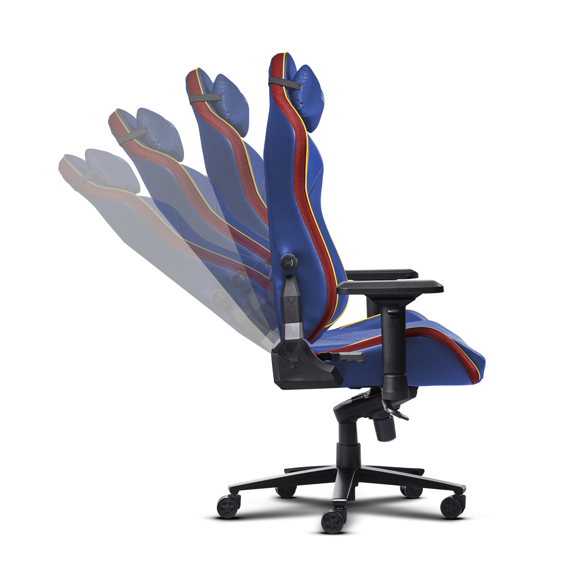 Trust GXT 721SM Ruya Pro Premium bequemer Gaming-Stuhl (Blau Rot)