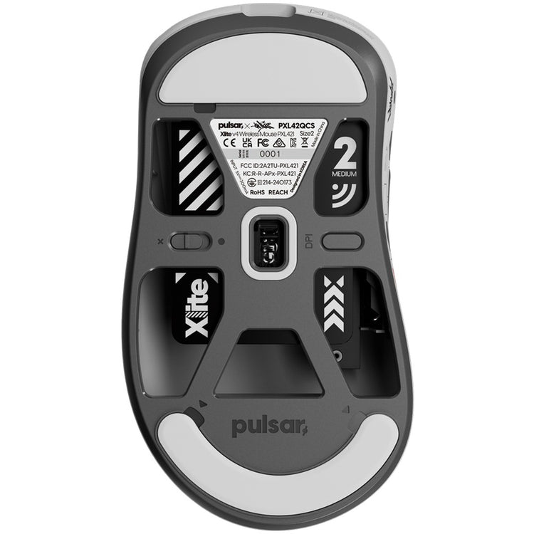 Pulsar [Quiccs Edition] xlite v4 Gaming-Maus (weiß rot, 32.000 dpi, 8000 Hz)