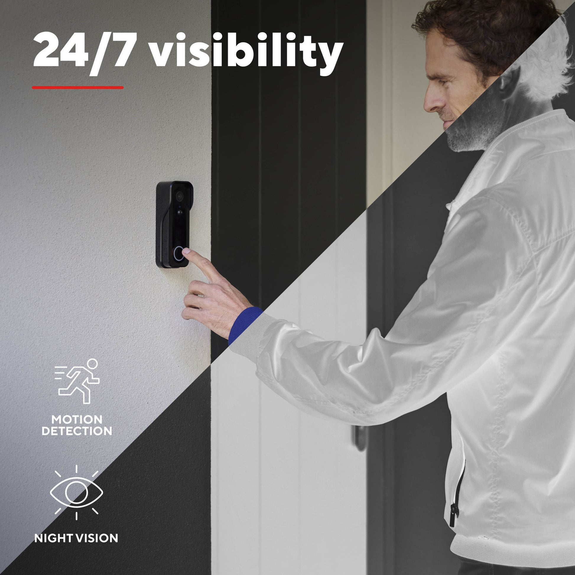 Trust doorcam-3000 intelligente WLAN-Türklingelkamera (schwarz, 2,4 GHz WLAN)