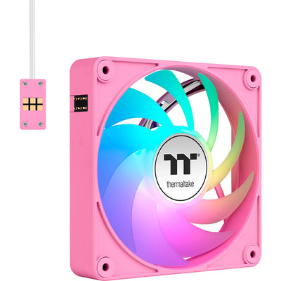 Thermaltake CT120 EX ArGB Sync PC-Lüfter Pink (3-Lüfter-Pack) Gehäuselüfter (Rosa, 3 Stück, 120 x 120 x 25 mm, PWM)
