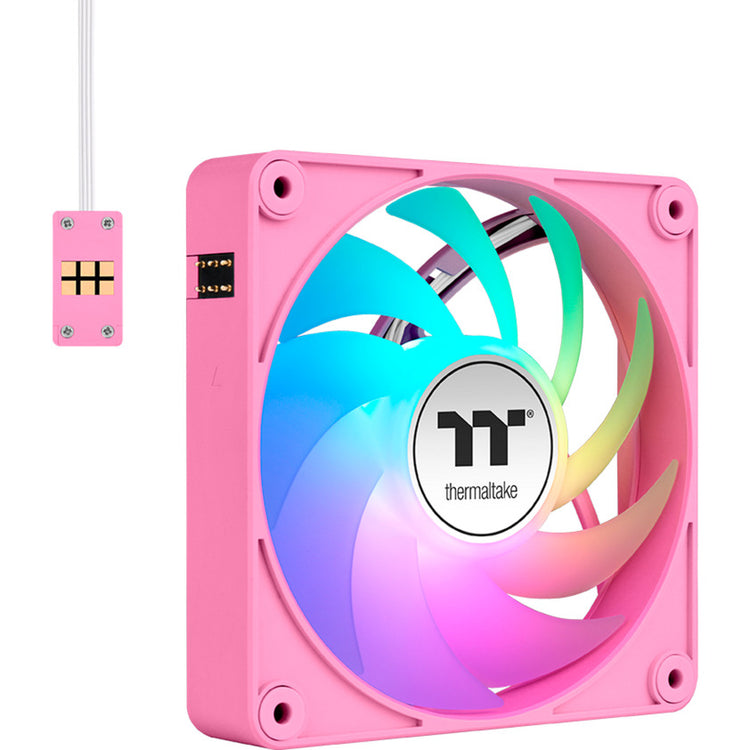 Thermaltake CT120 EX ArGB Sync PC-Lüfter Pink (3-Lüfter-Pack) Gehäuselüfter (Rosa, 3 Stück, 120 x 120 x 25 mm, PWM)