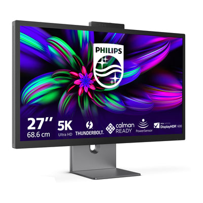 Philips Brilliance 27e3u7903 27 5K UHD-Monitor (grau, HDMI, Thunderbolt 4, USB, LAN, Webcam)