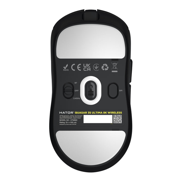 Hator Quasar 3S Ultima 8K Kabellose Gaming-Maus (Schwarz, 30.000 DPI, 2,4 GHz Bluetooth USB)