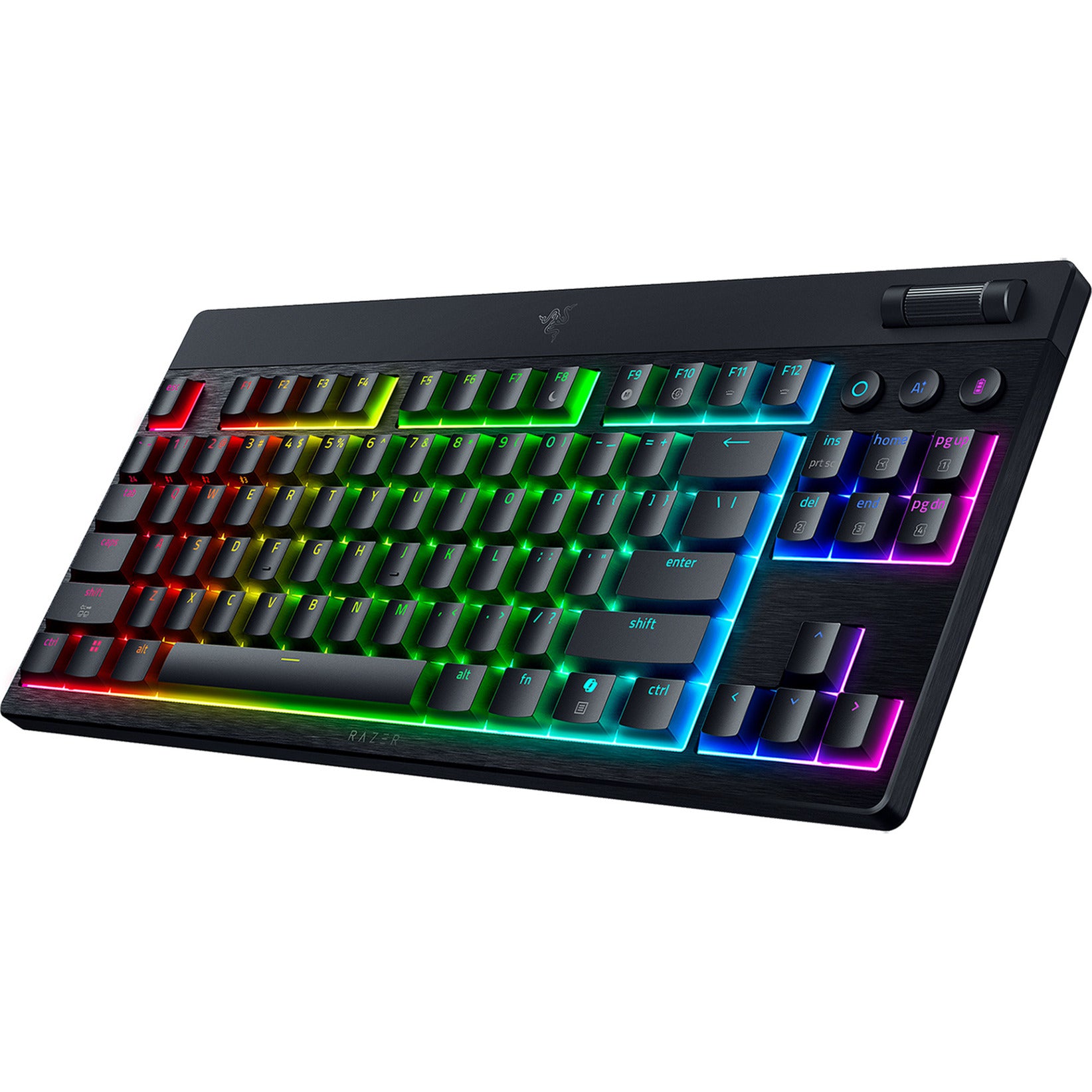 Razer Blackwidow V4 Low-Profile-RGB-Mechanische Gaming-Tastatur (Schwarz, US-Layout (QWERTZ), Low-Profile-Orange, 80 % (TKL))