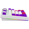 Lorgar kbp70tklw, Gaming-Tastatur (weiß, US-Layout, logar toxic purple, TKL, RGB, Hot-Swap-fähig, PBT Double-Shot, Bluetooth 2,4 GHz USB)