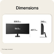 LG Ultrawide 34U601B-B 34 gebogener Monitor (Schwarz, HDMI, DisplayPort, AMD FreeSync, 120 Hz) - afbeelding 13