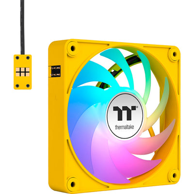 Thermaltake CT120 EX ArGB Sync PC-Lüfter Bumblebee (3-Lüfter-Pack) Gehäuselüfter (Gelb, 3 Stück, 120 x 120 x 25 mm, PWM)