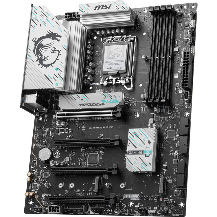 MSI B860 Gaming Plus WiFi Sockel 1851 Motherboard (RAID, 5GB-LAN, WiFi 7, BT, Sound, ATX)