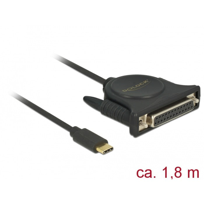 Delock USB-C 2.0 Männlich> 1 x Parallele DB25 Frauen