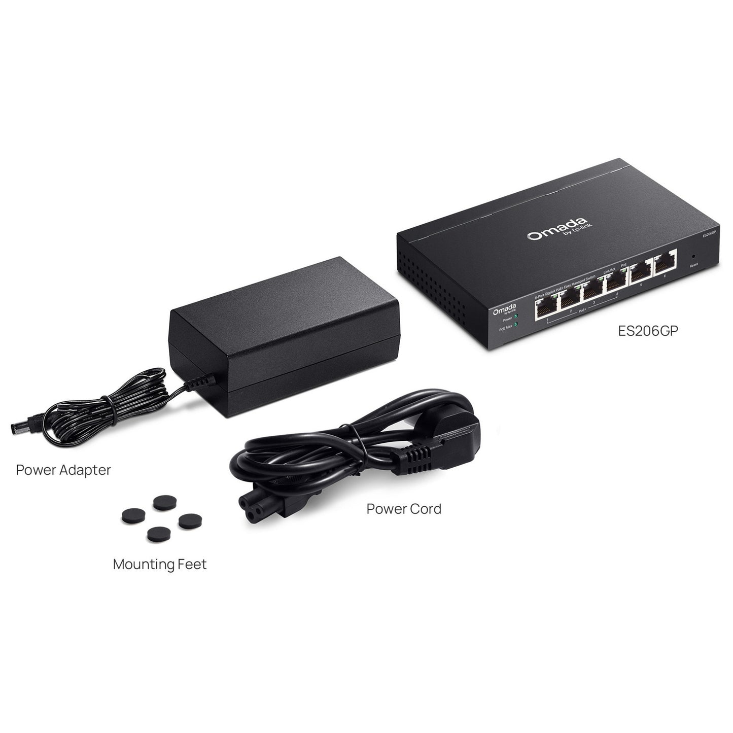 Tp-Link Omada ES206GP Switch (schwarz, 4x PoE+)