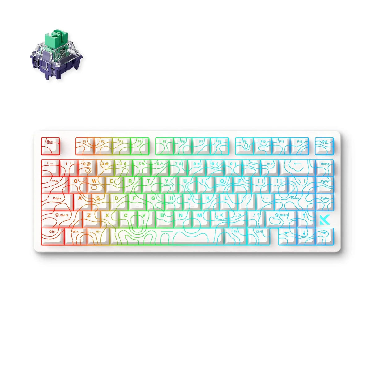 Mchose Jet 75 Hall-Effekt-Magnetschalter-Gaming-Tastatur (weiß, US-Layout (QWERTY), Kailh Magnetic God, 75 %, 8K, RGB, Hot-Swap, USB-C, Hall-Effekt-Sensor)