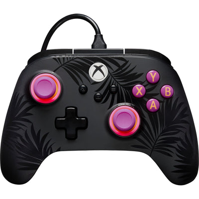Powera Advantage Plus kabelgebundener Controller für Xbox Series X|s – Palmen im Mondlicht (Rosa, Xbox Series X|s, Xbox One, PC)