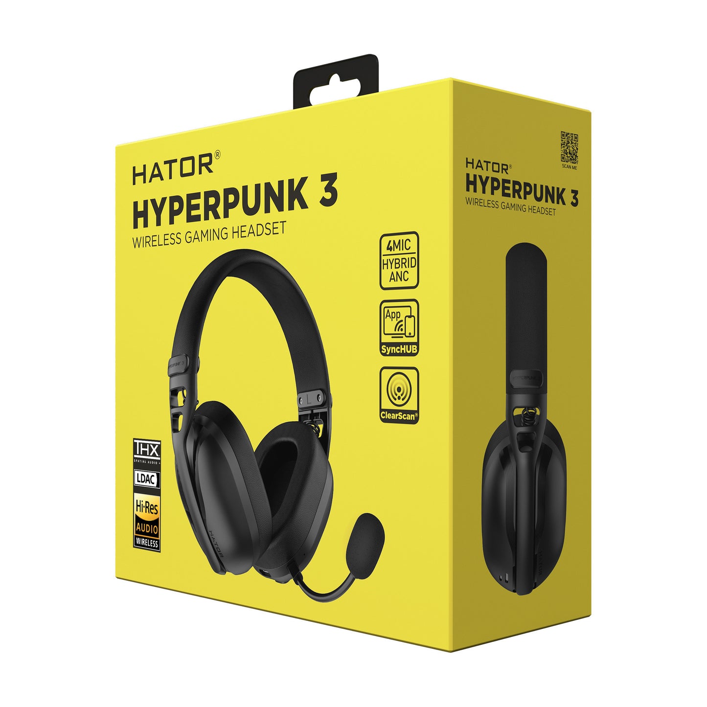 Hator Hyperpunk 3 kabelloses Over-Ear-Gaming-Headset (schwarz, 2,4 GHz Bluetooth 5.4 USB-C)