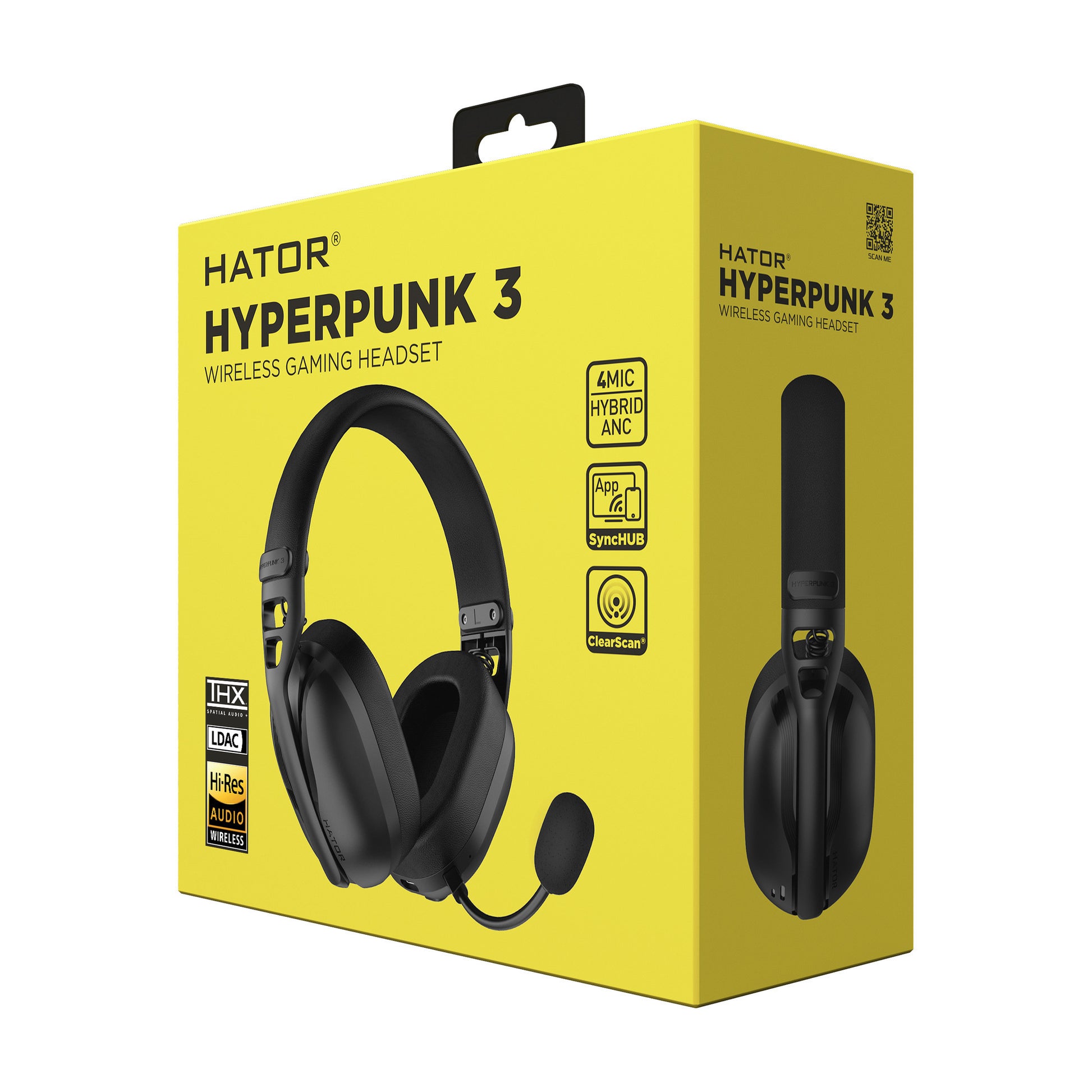 Hator Hyperpunk 3 kabelloses Over-Ear-Gaming-Headset (schwarz, 2,4 GHz Bluetooth 5.4 USB-C)