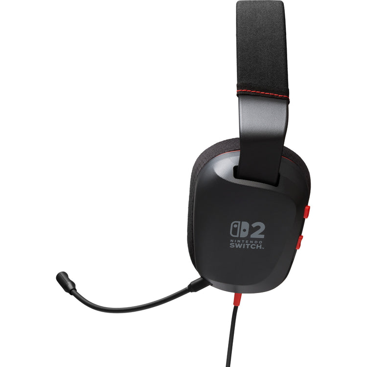 Powera kabelgebundenes Stereo-Headset für Nintendo Switch 2 Over-Ear-Gaming-Headset (schwarz rot, Nintendo Switch 2, Nintendo Switch – OLED-Modell, Nintendo Switch, Nintendo Switch Lite)