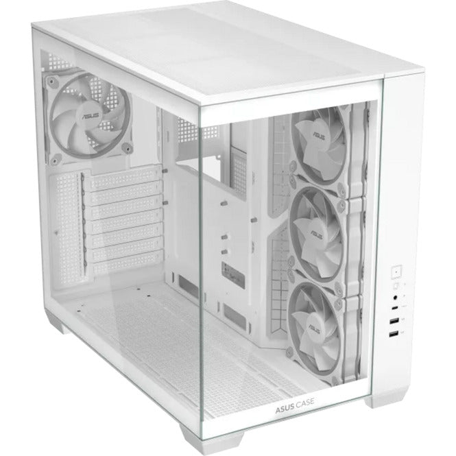 Asus a32 plus Midi-Tower-Gehäuse (weiß | 2x USB-A | 1x USB-C | RGB | gehärtetes Glas)